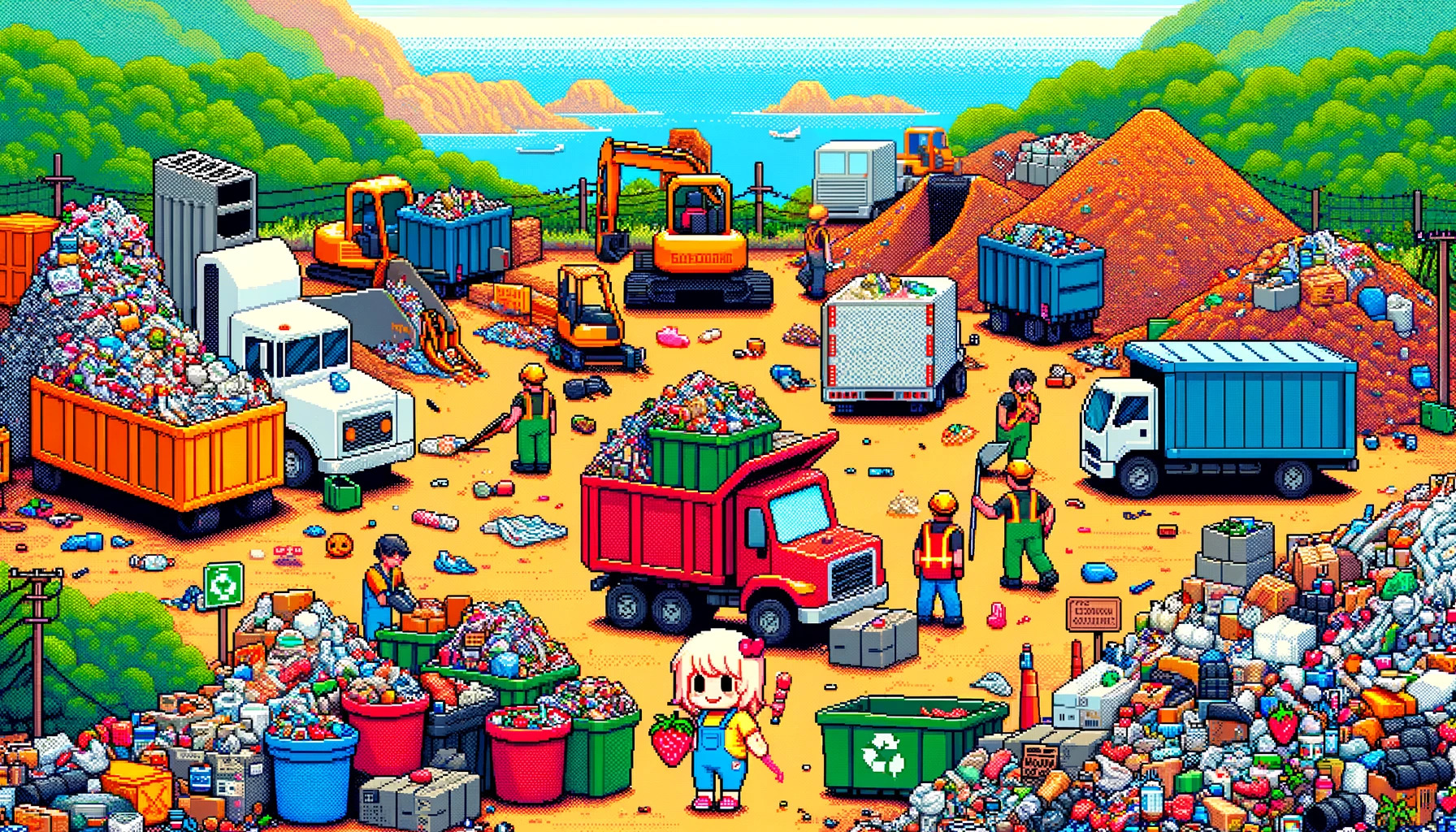 pixelated image of recycling fantasy